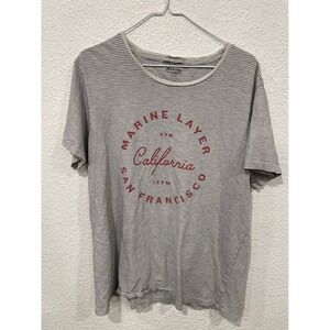Marine Layer striped cotton blend tee men's sustainable Size Marge